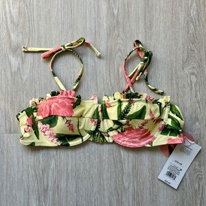 NWT Agua Bendita x Target Women's Peony Botanical Print Underwire Bikini Top - L